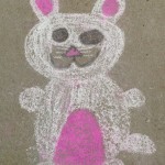 chalk picture of a bunny