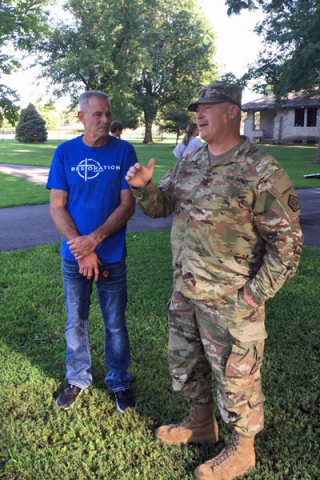 National Night Out 2022 Pastor Joe Restoration Church and National Guard Master Sargeant